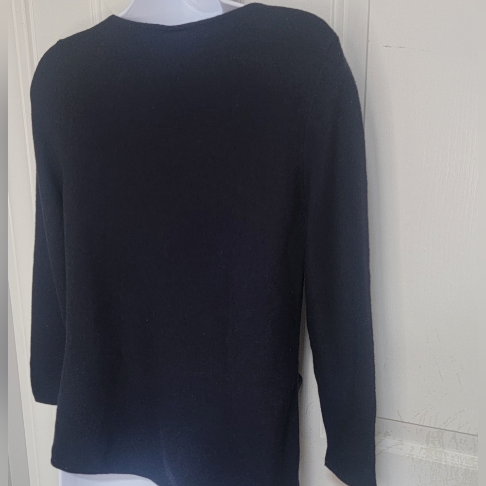 Ann Taylor Factory Women's Navy Crew Neck Sweater Size S - Picture 2 of 7